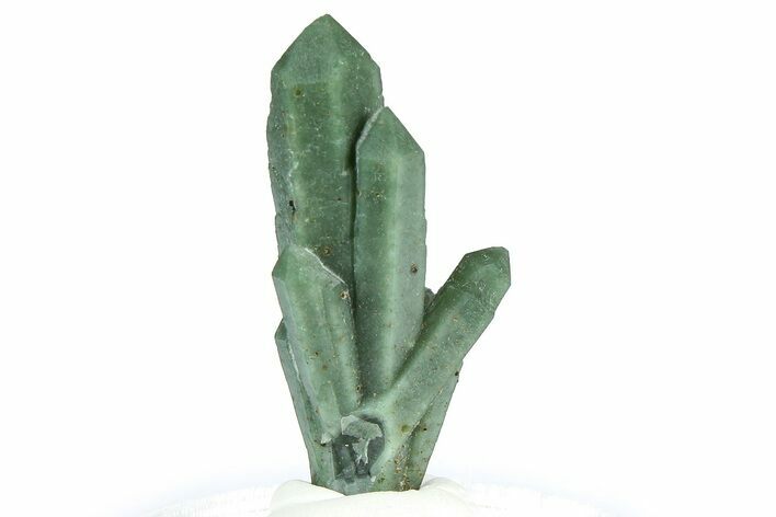 Green Hedenbergite Included Quartz Cluster - Mongolia #366522